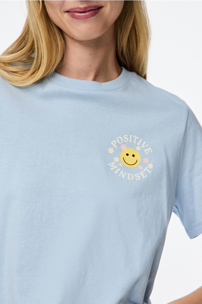 PCTAMERA SS PRINTED T-SHIRT JRS BC 17157450 CASHMERE/BLUE/POSITIVE